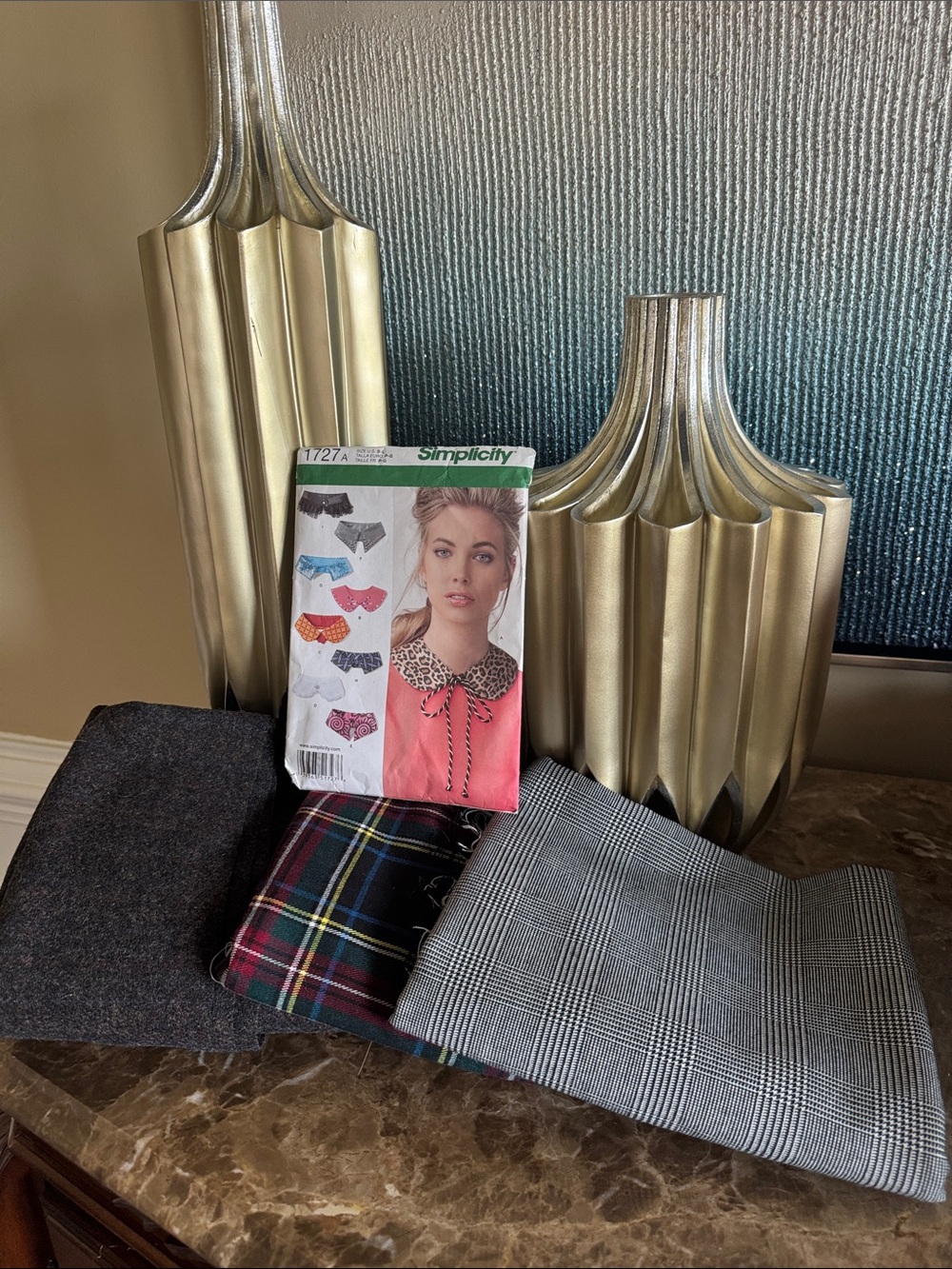 Simplicity Sewing Pattern with Neutral Fabrics